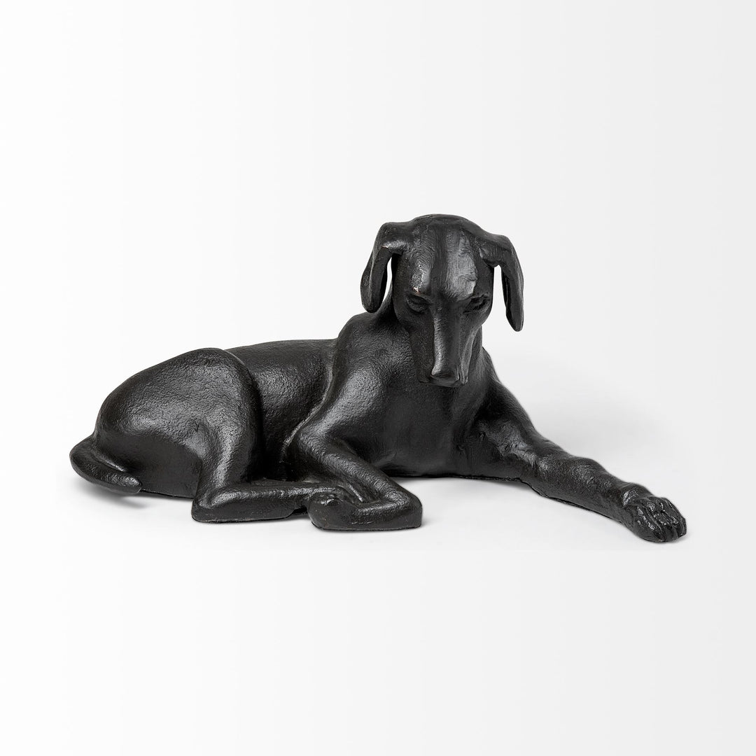 Czar 11L x 7W Black Metal Labrador Retriever Decor Mercana