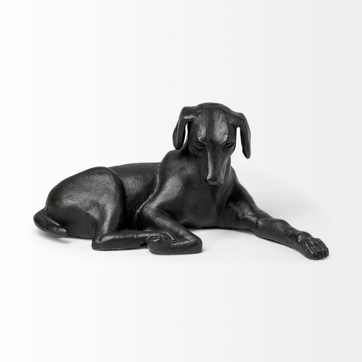 Czar 11L x 7W Black Metal Labrador Retriever Decor Mercana