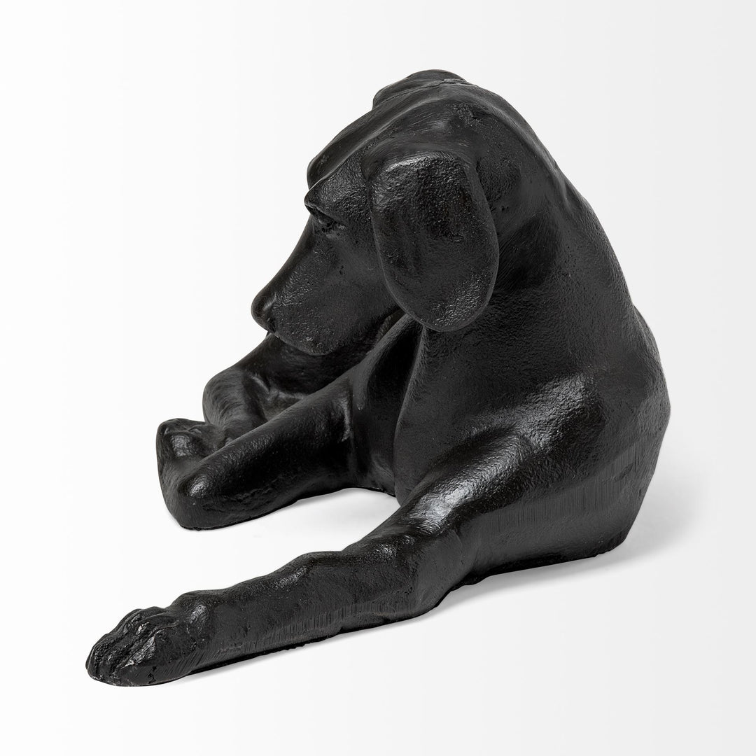 Czar 11L x 7W Black Metal Labrador Retriever Decor Mercana