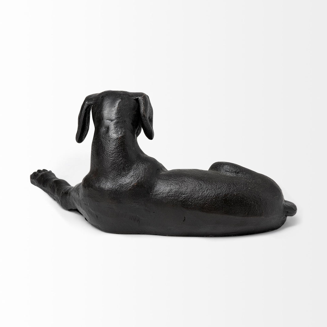 Czar 11L x 7W Black Metal Labrador Retriever Decor Mercana