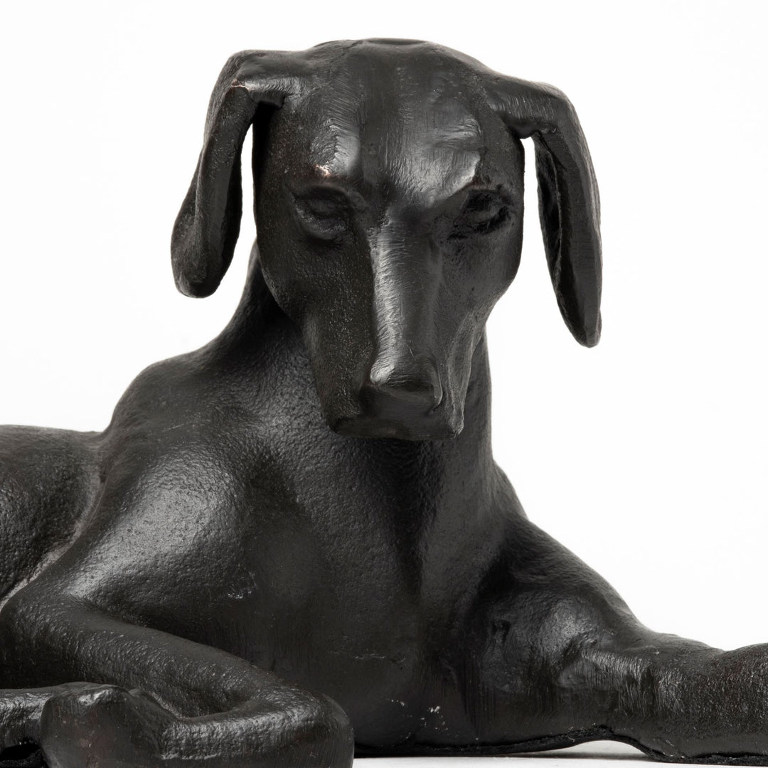Czar 11L x 7W Black Metal Labrador Retriever Decor Mercana