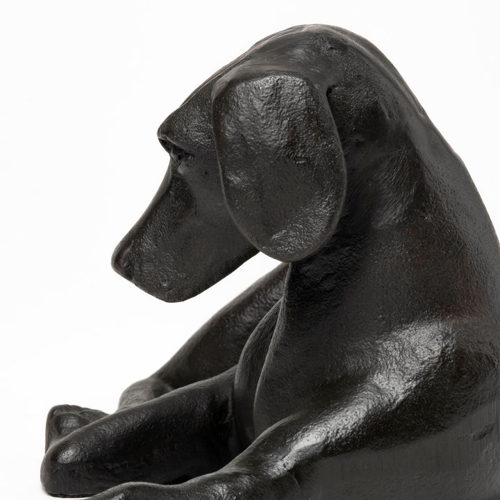 Czar 11L x 7W Black Metal Labrador Retriever Decor Mercana