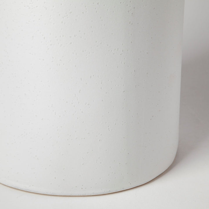 Kira I Small White Pinstripe Ceramic Vase Decor Mercana