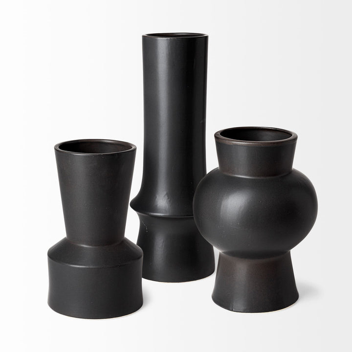 Laforge Black Ceramic Vase Decor Mercana