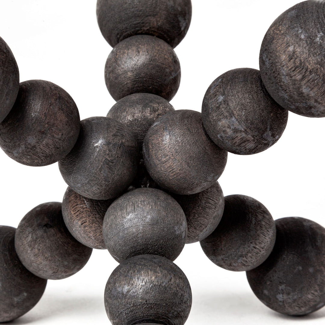 Carollan I (Small) 7L x 7W Black Geometric Wood Ball Jack Decor Mercana