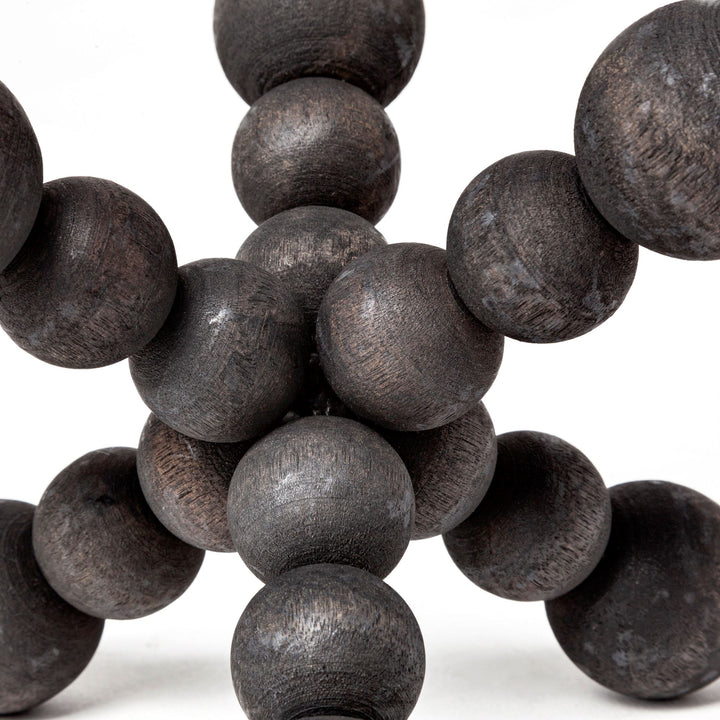 Carollan I (Small) 7L x 7W Black Geometric Wood Ball Jack Decor Mercana