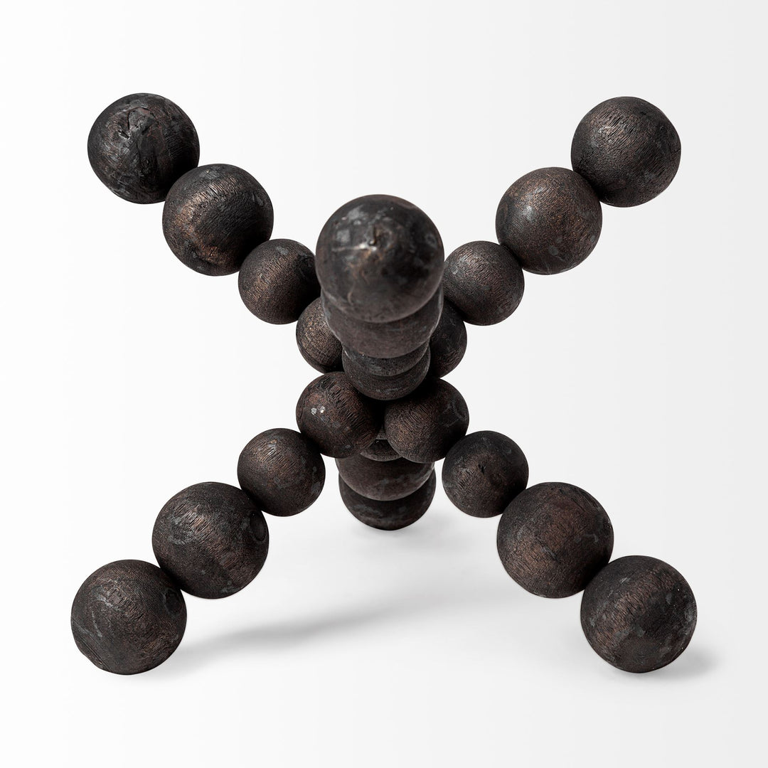 Carollan II (Large) 9L x 9W Black Geometric Wood Ball Jack Decor Mercana