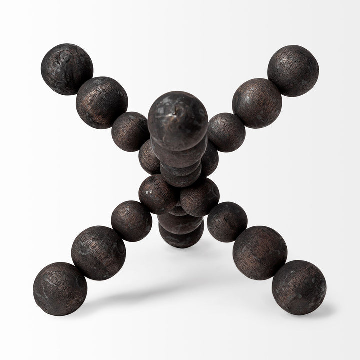 Carollan II (Large) 9L x 9W Black Geometric Wood Ball Jack Decor Mercana