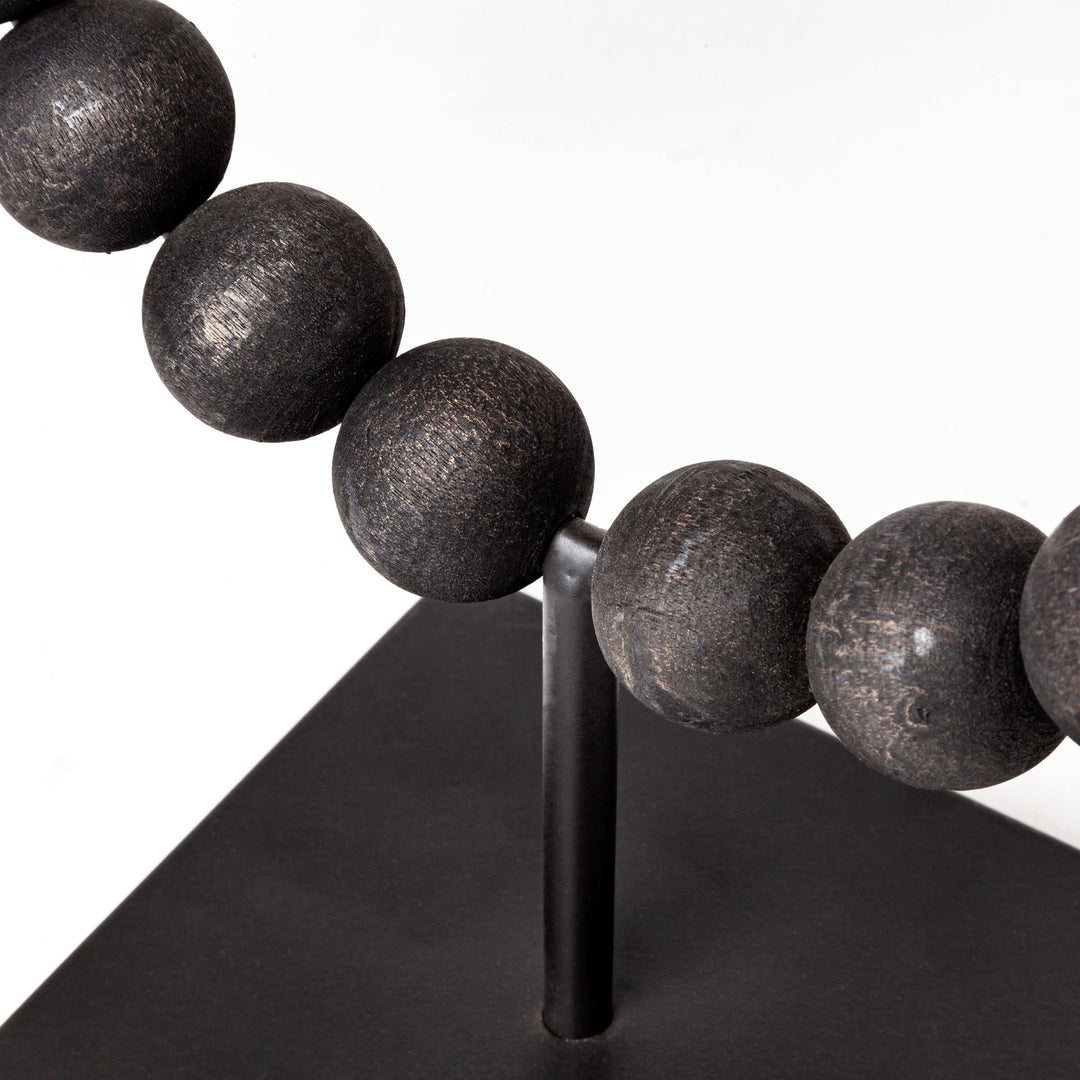 Tulane I (Small) 9L x 5W Black Beaded Broken Sphere Decorative Object Decor Mercana