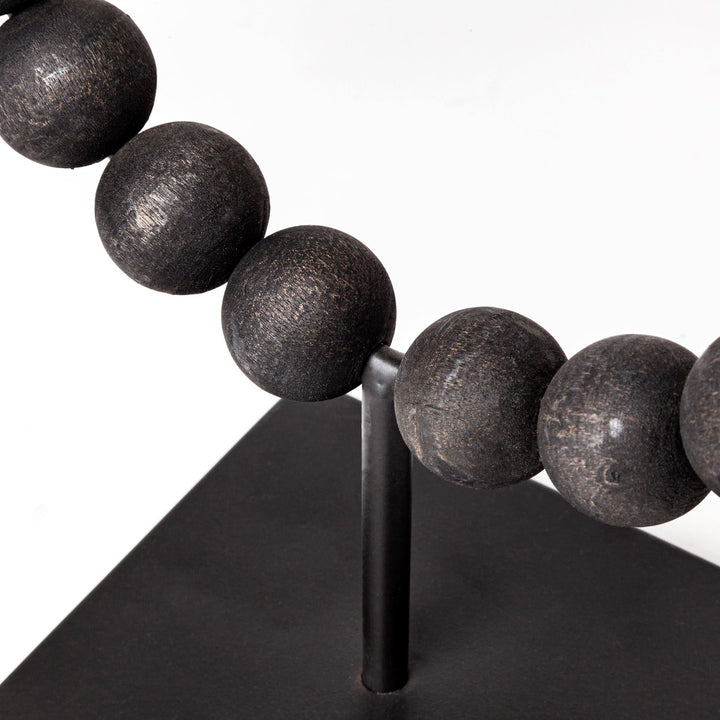 Tulane I (Small) 9L x 5W Black Beaded Broken Sphere Decorative Object Decor Mercana