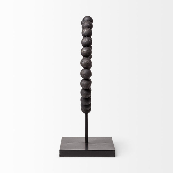 Tulane II (Large) 12L x 6W Black Beaded Broken Sphere Decorative Object Decor Mercana