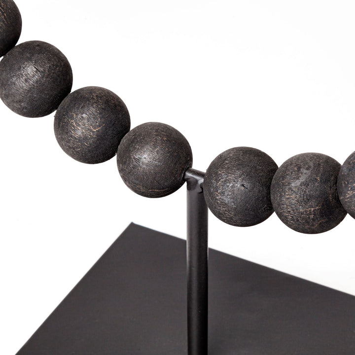 Tulane II (Large) 12L x 6W Black Beaded Broken Sphere Decorative Object Decor Mercana