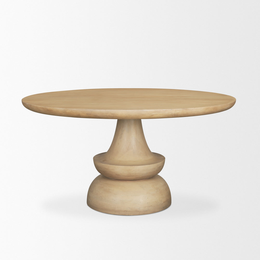Crossman 60" Round Blonde Solid Wood & Base Dining Table Dining Room Mercana
