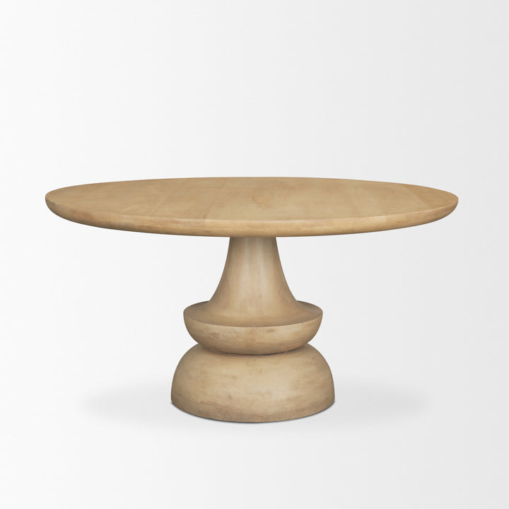 Crossman 60" Round Blonde Solid Wood & Base Dining Table Dining Room Mercana