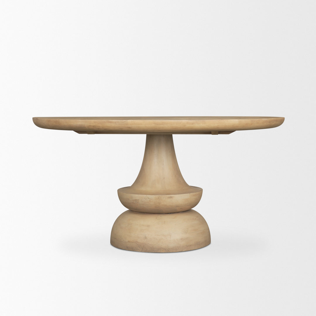 Crossman 60" Round Blonde Solid Wood & Base Dining Table Dining Room Mercana