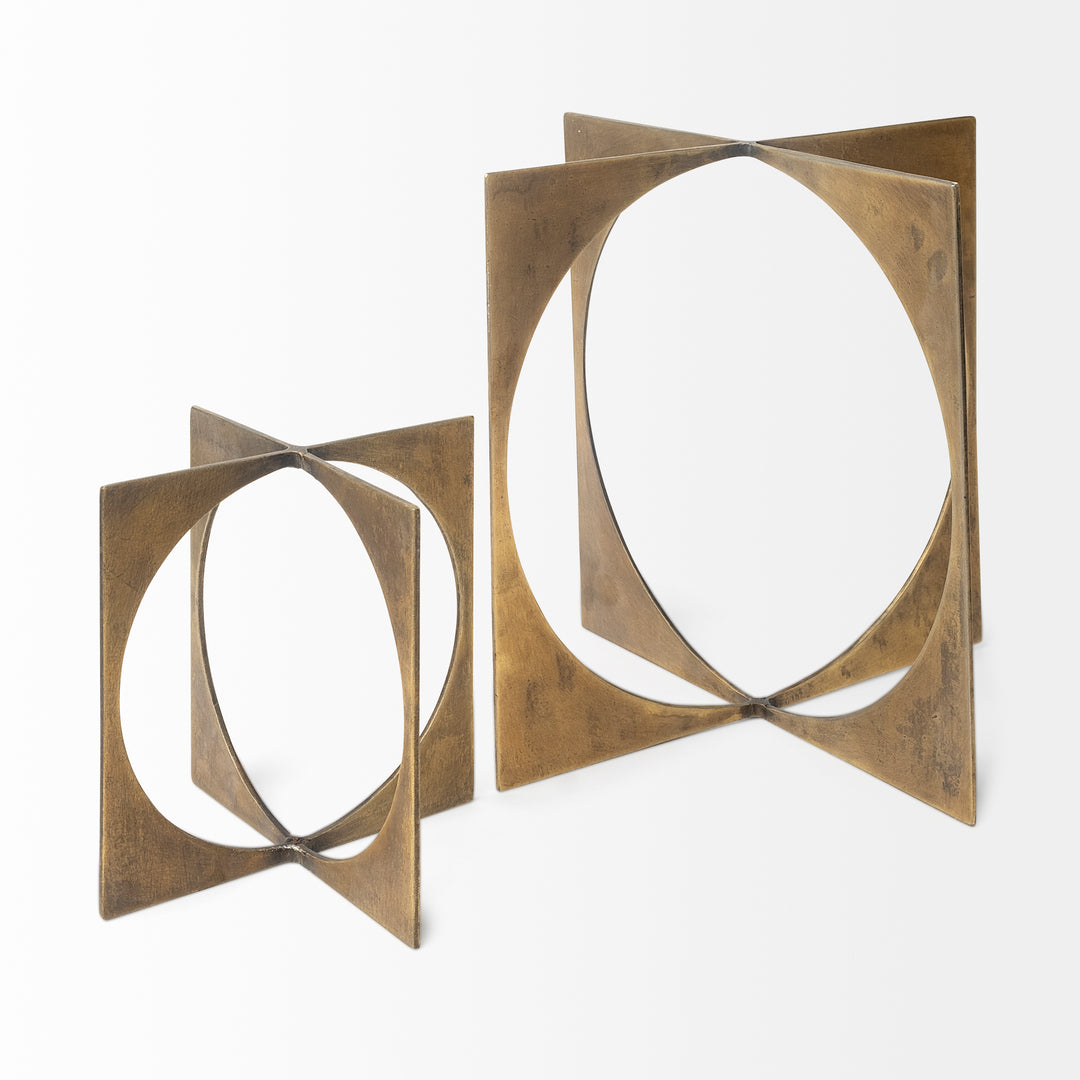 Lima II (Large) 10L x 10W Gold Geometric Decorative Object Decor Mercana