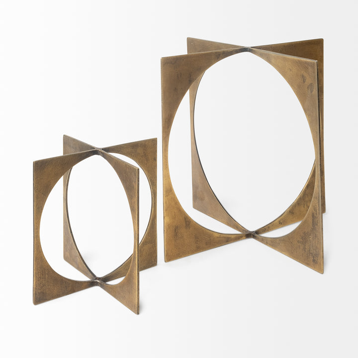 Lima II (Large) 10L x 10W Gold Geometric Decorative Object Decor Mercana