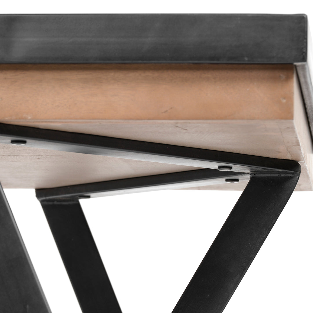 Steinbeck Light Brown Wooden Iron Frame Office Desk Home Office Mercana