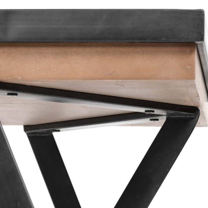 Steinbeck Light Brown Wooden Iron Frame Office Desk Home Office Mercana