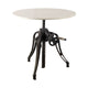 Emslie III Round White Marble Top Black Metal Base Dining Table Dining Room Mercana