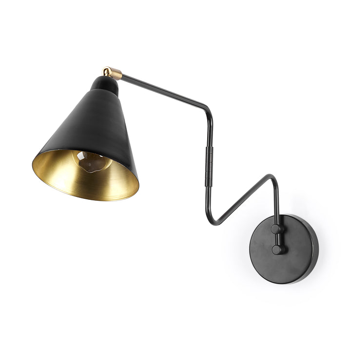 Cobalt 6L x 32W Black Metal Cone Shaped Swivel Wall Sconce Decor Mercana