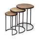 Glover (Set of 3) Brown Wood Round Top W/Metal Nesting Accent Tables Dining Room Mercana