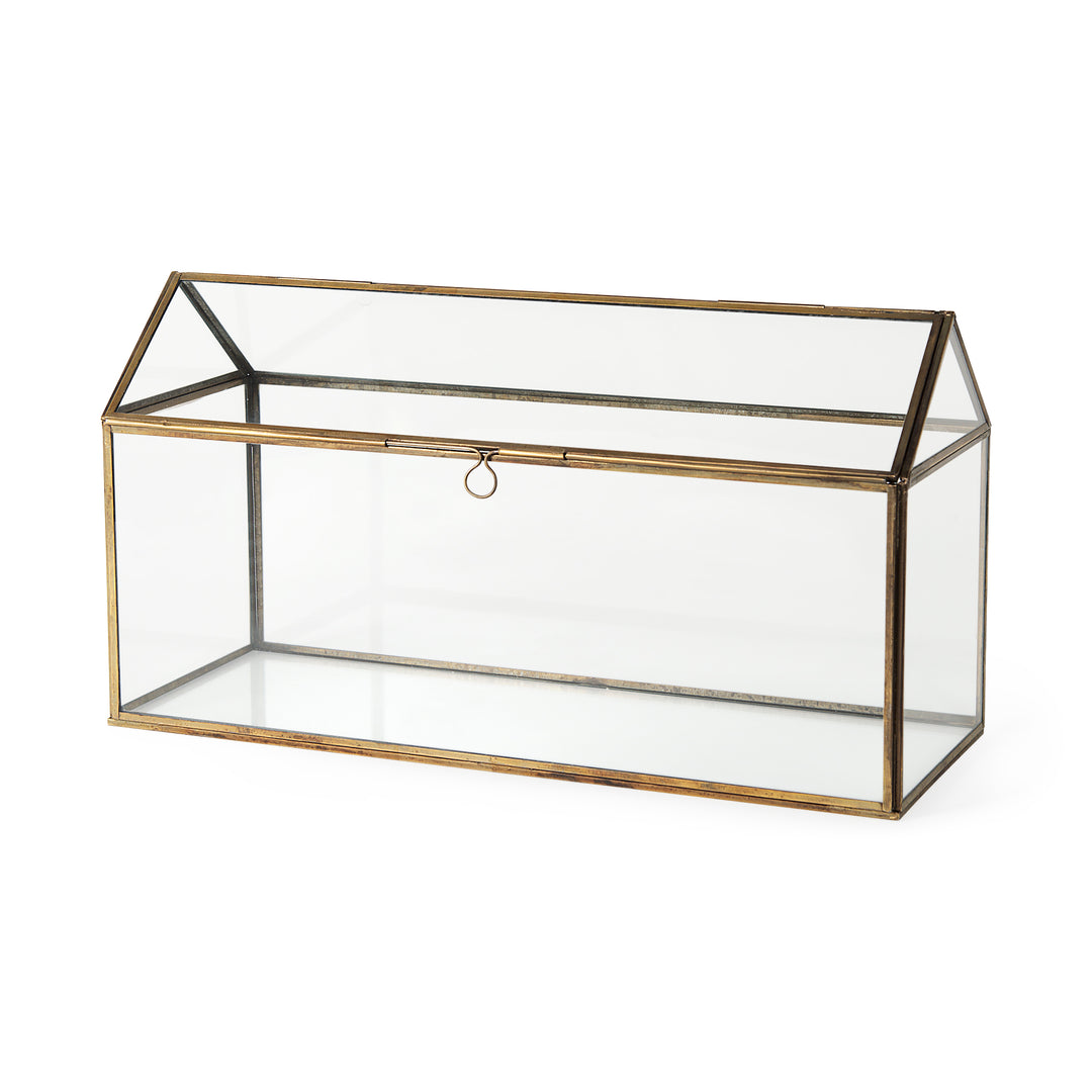 Hutt Gold Glass Terrarium Box Decor Mercana