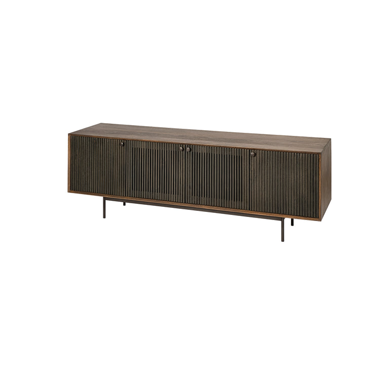 Grace Two-Toned Brown Solid Wood TV Stand Media Console Living Room Mercana