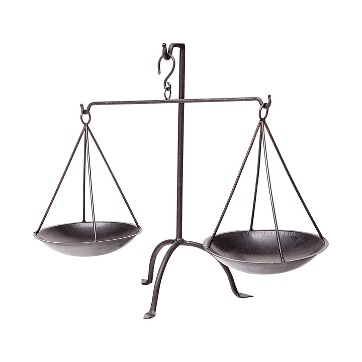 Adilah 16L x 10W Black Metal Vintage Inspired Weighing Scale Decor Mercana