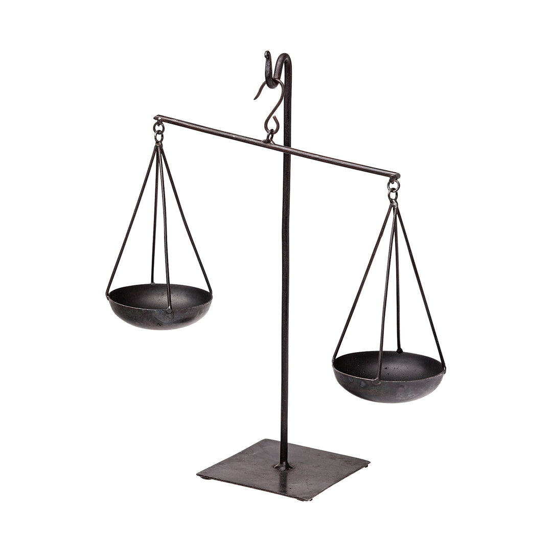 Ellis 10L x 4W Black Metal Vintage Inspired Weighing Scale Decor Mercana