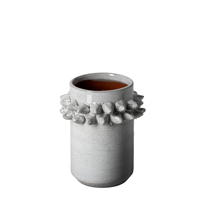 Farmhampton Small Gray Spoked Ceramic Vase Decor Mercana