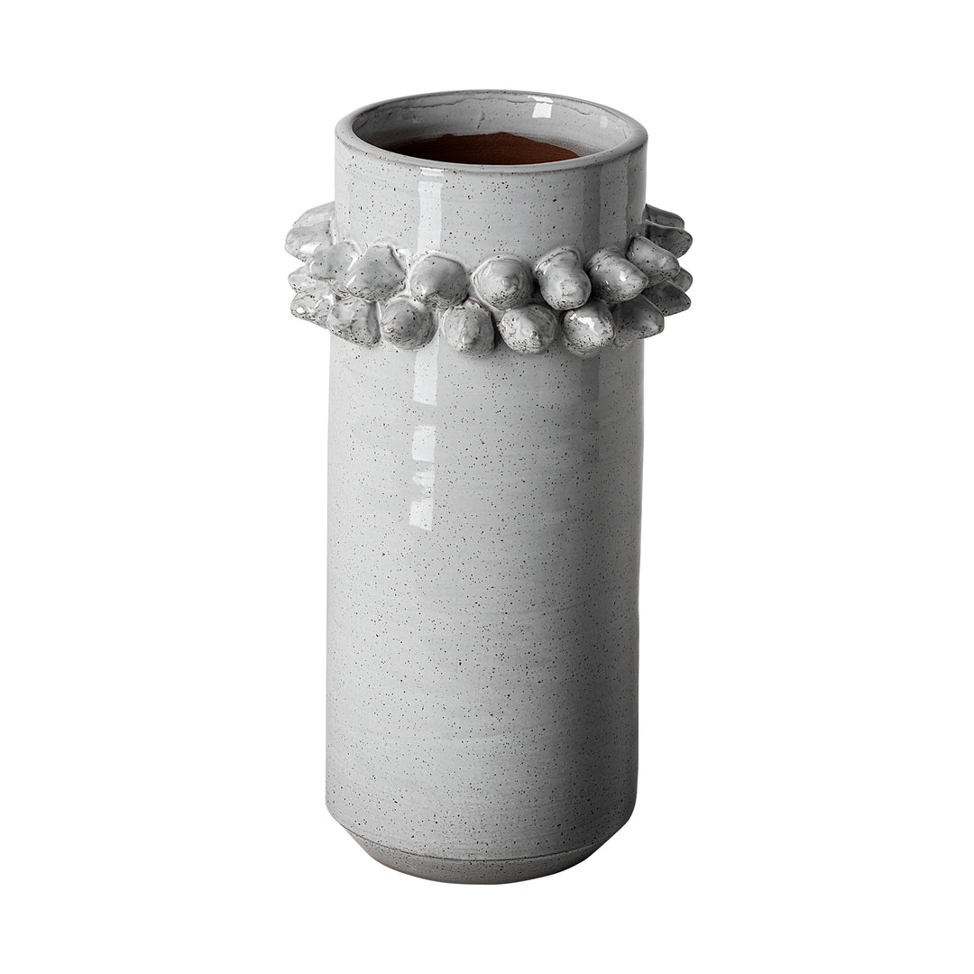 Farmhampton Large Gray Spoked Ceramic Vase Decor Mercana