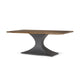 Maxton II Rectangular Brown Solid Wood Top Dark Gunmetal Base Dining Table Dining Room Mercana