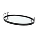 Ansel Black Metal Mirrored Bottom Oval Serving Tray Decor Mercana
