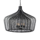 Camila Black Metal Mesh-Style Four Bulb Chandelier Decor Mercana