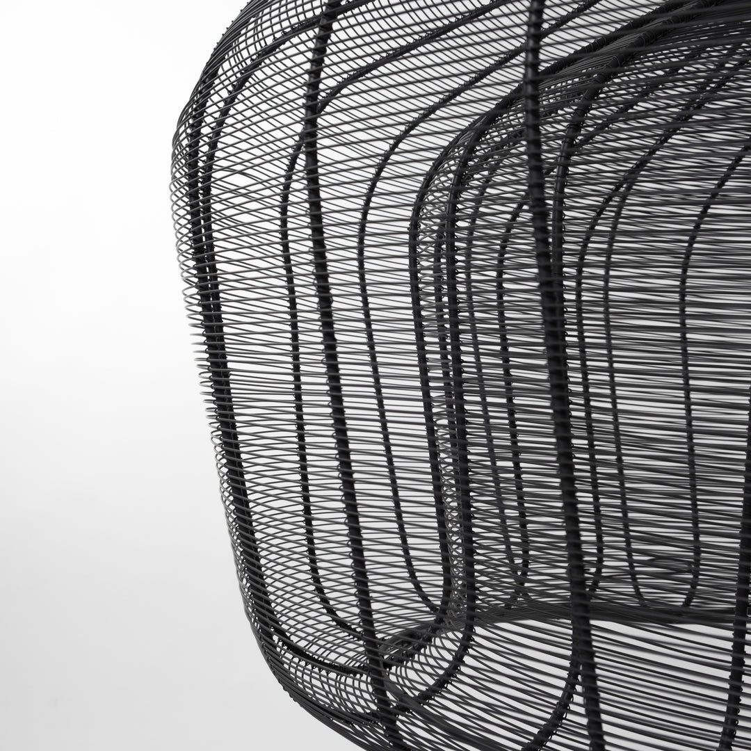 Camila (40"x31") Black Metal Mesh-Style Four Bulb Chandelier Decor Mercana