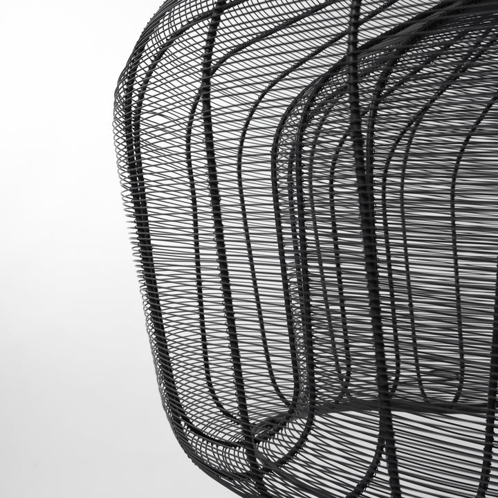 Camila (40"x31") Black Metal Mesh-Style Four Bulb Chandelier Decor Mercana