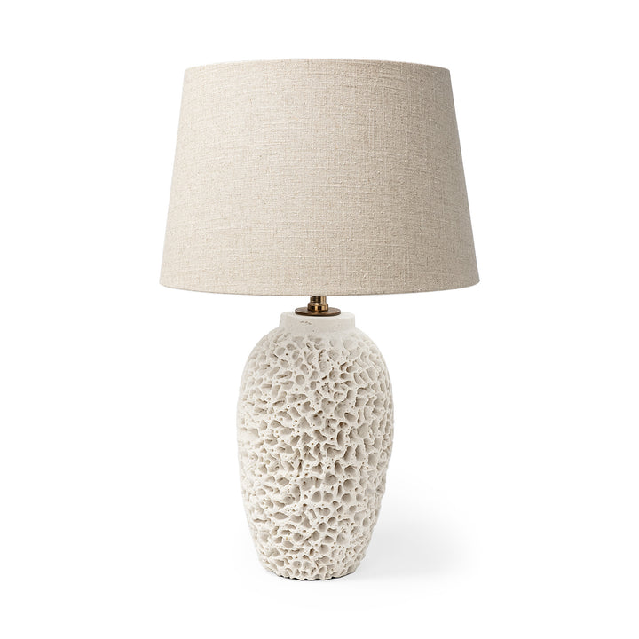 Mariam (26"H) Cream Coral-Inspired Base Table Lamp Decor Mercana