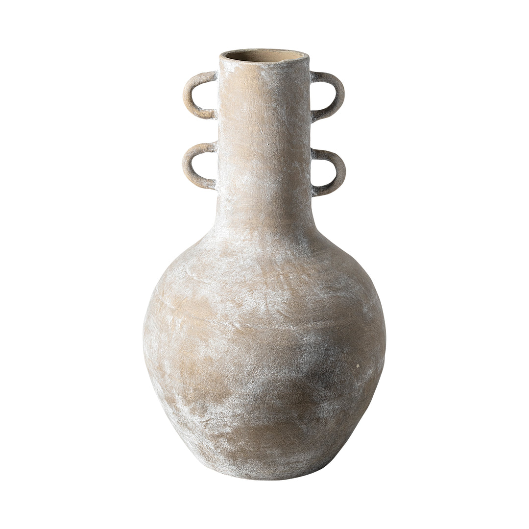 Sherry Rustic Brown Tall Neck Ceramic Vase Decor Mercana