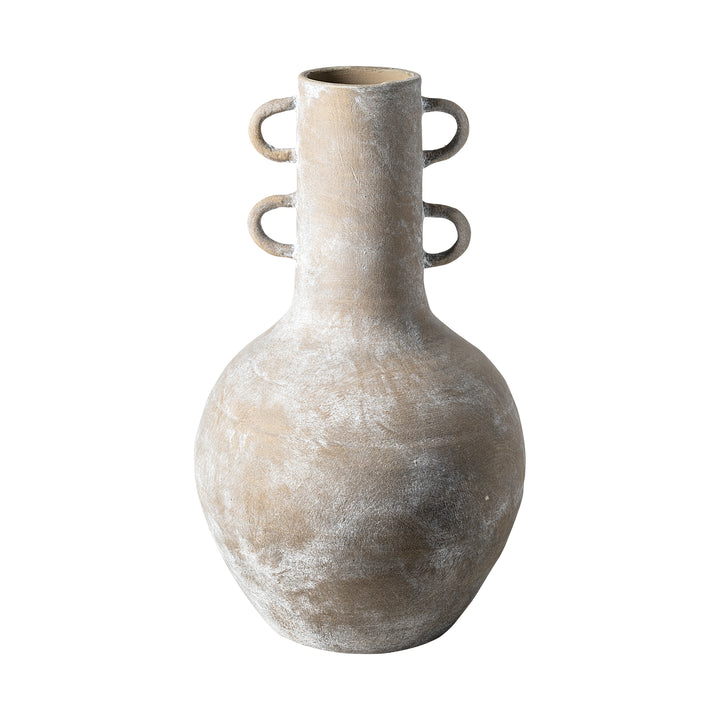 Sherry Rustic Brown Tall Neck Ceramic Vase Decor Mercana