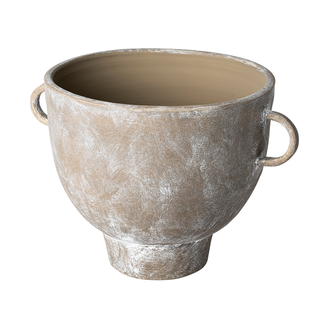 Deya Large Rustic Brown Ceramic Vase Decor Mercana