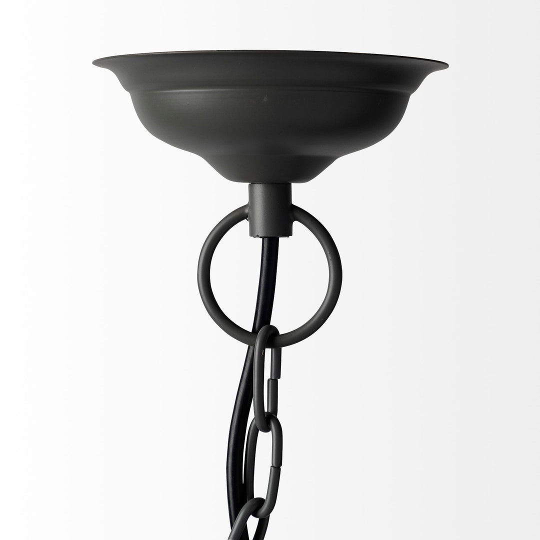 Camila (40"x31") Black Metal Mesh-Style Four Bulb Chandelier Decor Mercana