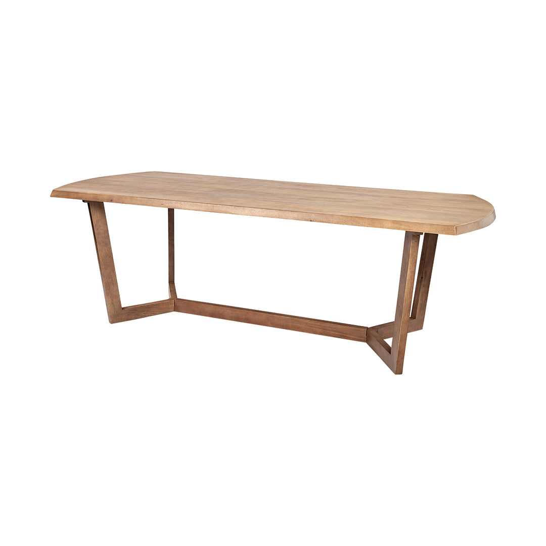 Denver 91.5x38 Rectangular Brown Solid Wood Top & Base Dining Table Dining Room Mercana