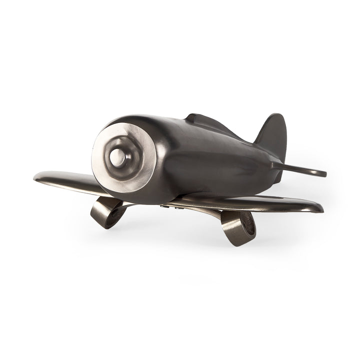 Maverick II 13L x 11W Gray Metal Fighter Plane Decor Mercana