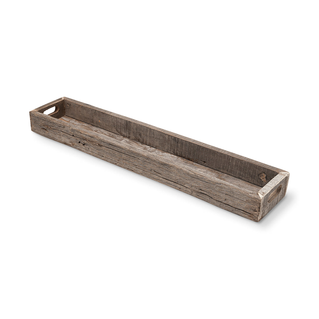 Vernon (Large) 36L x 7W Brown Reclaimed Wood Tray Decor Mercana