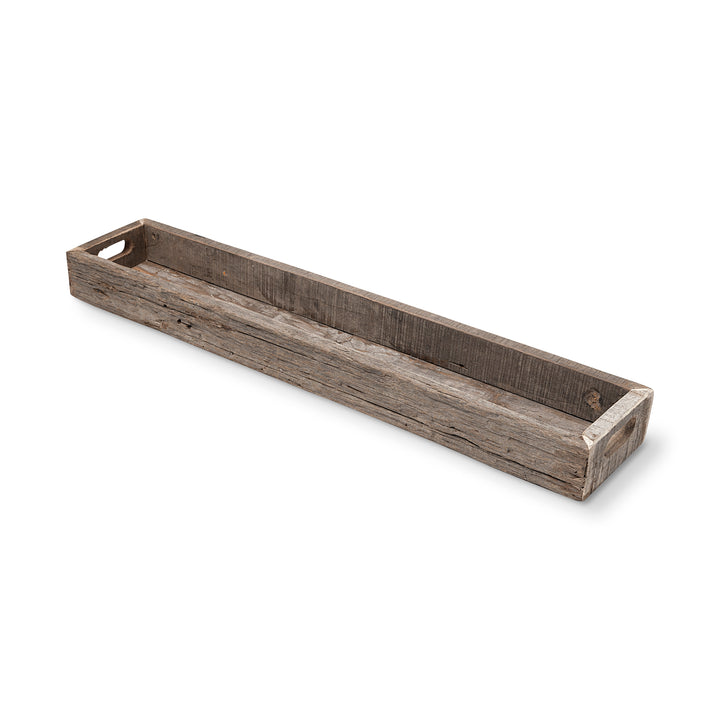 Vernon (Large) 36L x 7W Brown Reclaimed Wood Tray Decor Mercana