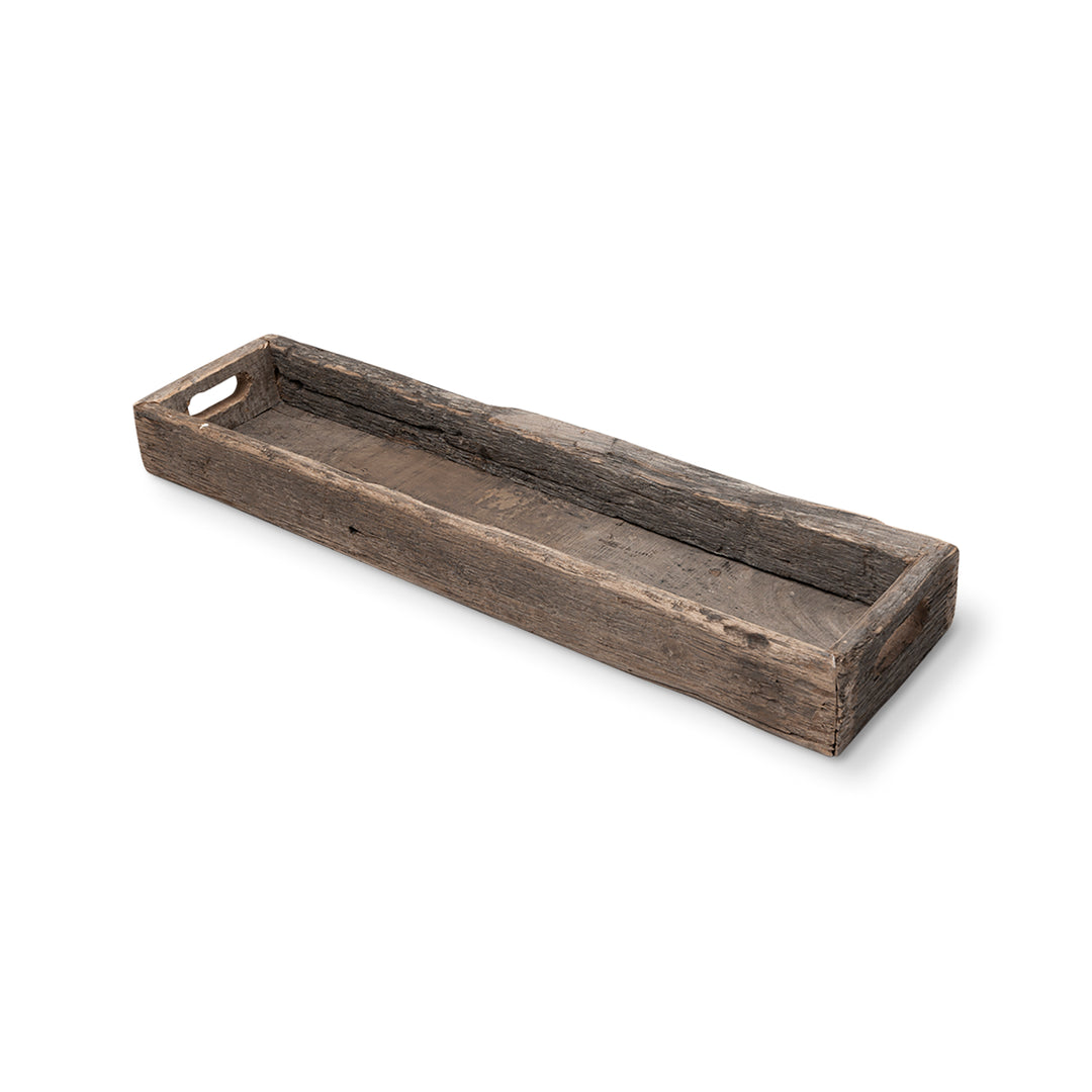 Vernon (Medium) 30L x 7W Brown Reclaimed Wood Tray Decor Mercana