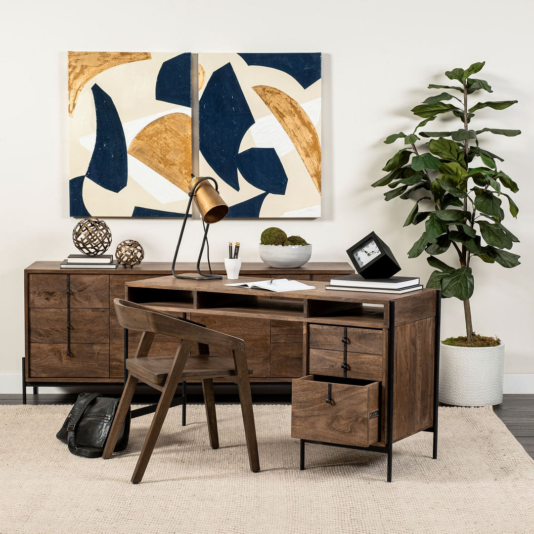 Nicholas I Onyx Brown Solid Wood Dining Chair Living Room Mercana