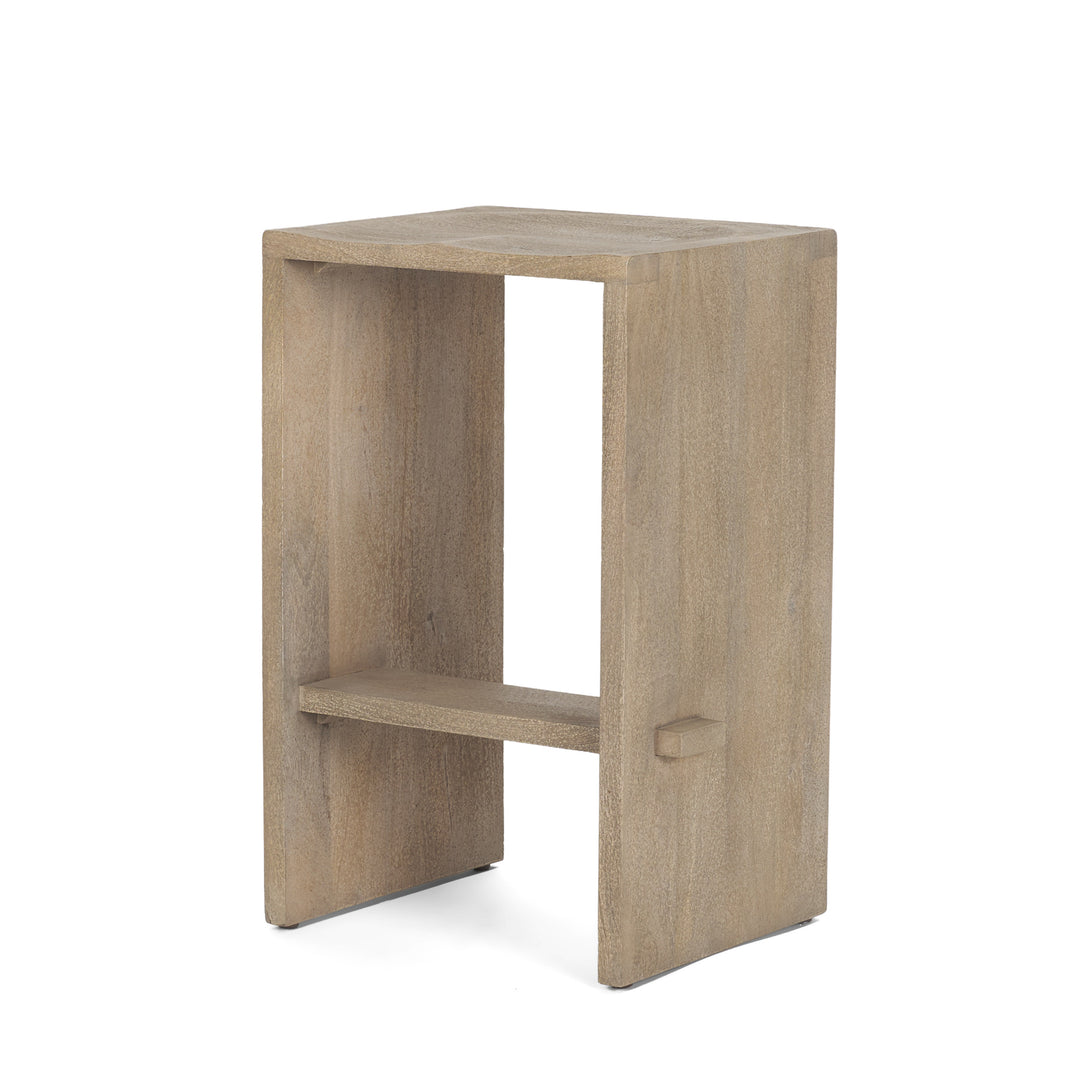 Aida 26" Seat Height Light Gray Wood Counter Stool Dining Room Mercana