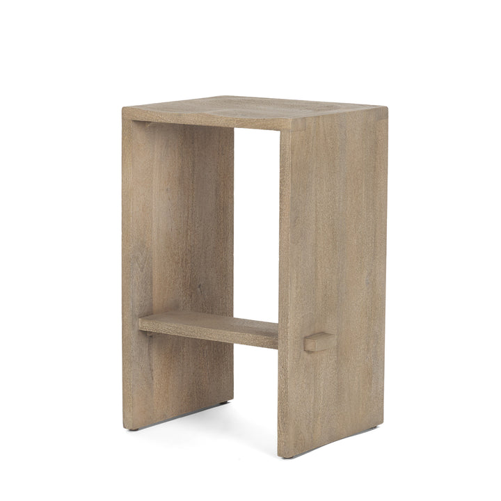 Aida 26" Seat Height Light Gray Wood Counter Stool Dining Room Mercana